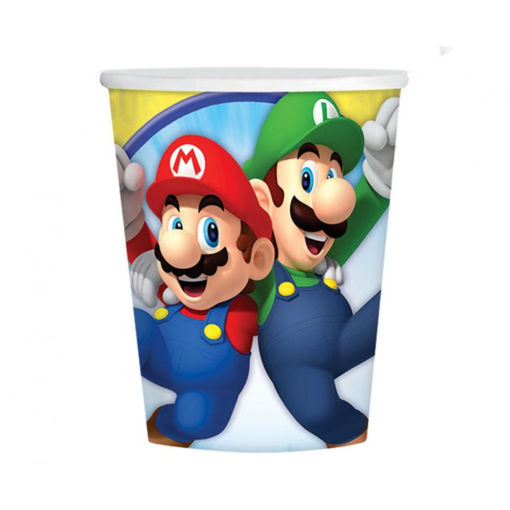 Picture of PAPER CUPS SUPER MARIO 250 ML - PACK OF 8